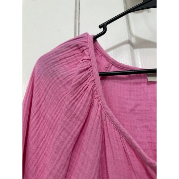 LOFT women’s size large cotton pink blouse - Picture 4 of 9